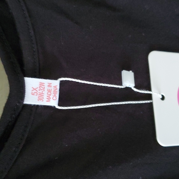 Black Tunic 3/4 Sleeve Crewneck Top Flowy Blouse Shirt sz 5x - Picture 7 of 12